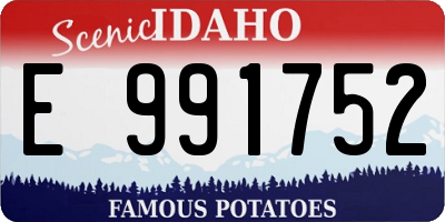 ID license plate E991752