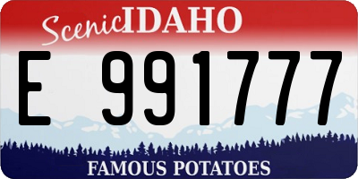 ID license plate E991777