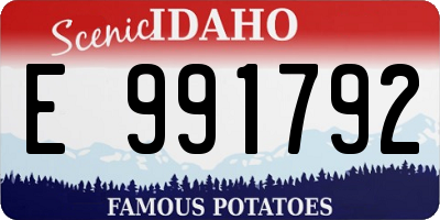 ID license plate E991792