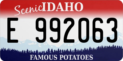 ID license plate E992063