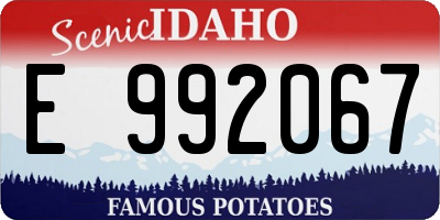 ID license plate E992067