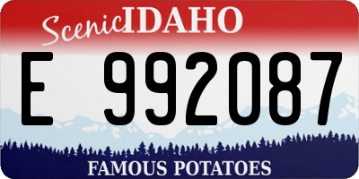 ID license plate E992087