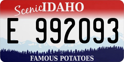 ID license plate E992093