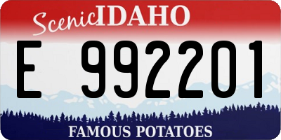 ID license plate E992201