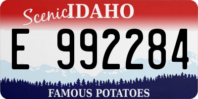 ID license plate E992284