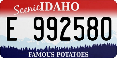ID license plate E992580