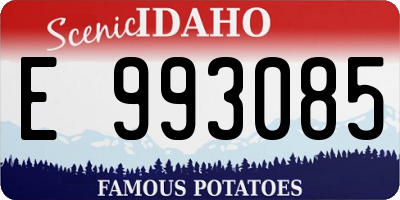 ID license plate E993085