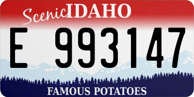 ID license plate E993147