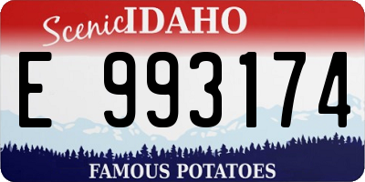 ID license plate E993174