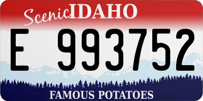 ID license plate E993752