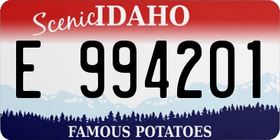 ID license plate E994201
