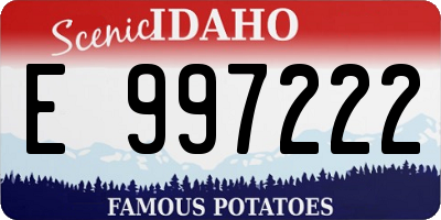 ID license plate E997222