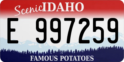 ID license plate E997259