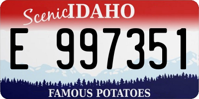 ID license plate E997351