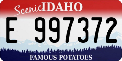 ID license plate E997372
