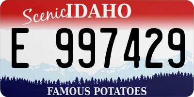 ID license plate E997429