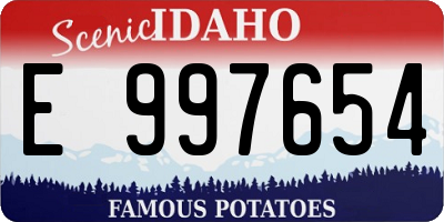 ID license plate E997654