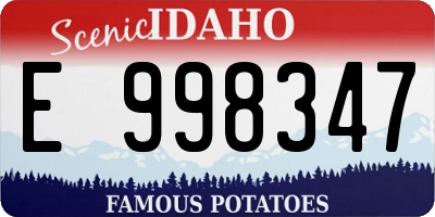ID license plate E998347