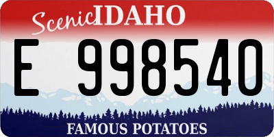ID license plate E998540