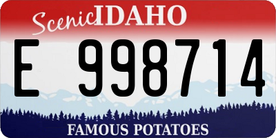 ID license plate E998714
