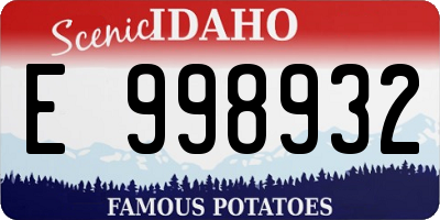 ID license plate E998932