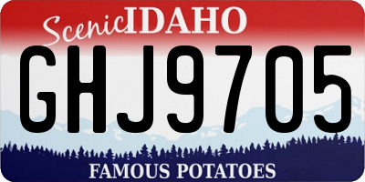 ID license plate GHJ9705