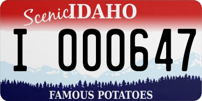 ID license plate I000647