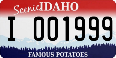 ID license plate I001999