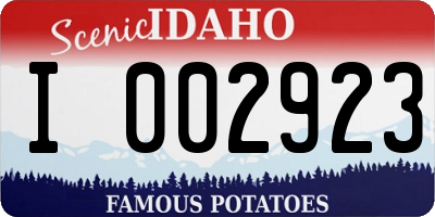 ID license plate I002923