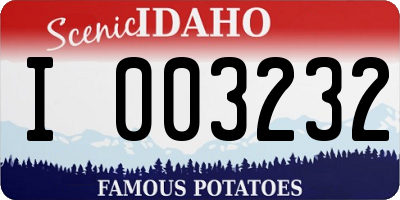 ID license plate I003232