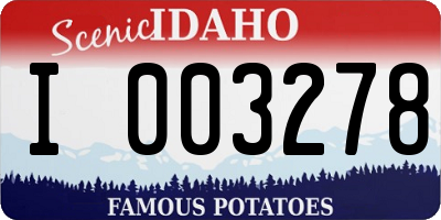 ID license plate I003278