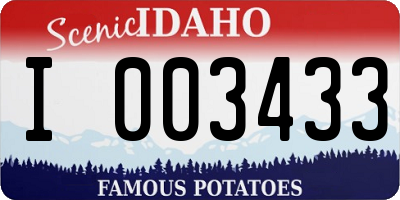 ID license plate I003433