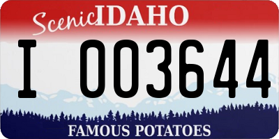 ID license plate I003644