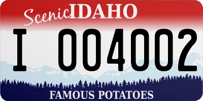 ID license plate I004002