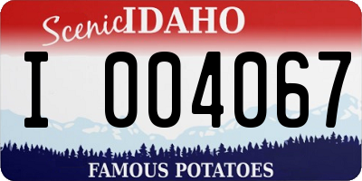 ID license plate I004067