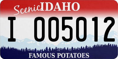 ID license plate I005012