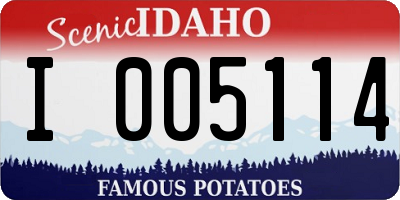 ID license plate I005114