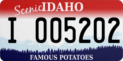 ID license plate I005202