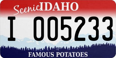 ID license plate I005233