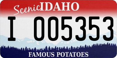 ID license plate I005353