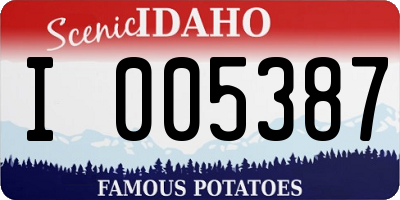 ID license plate I005387