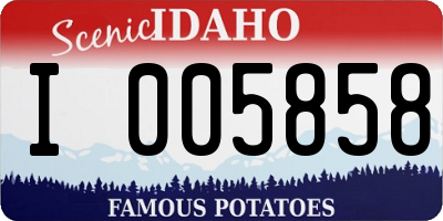 ID license plate I005858