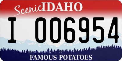 ID license plate I006954