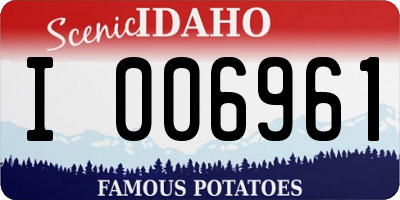 ID license plate I006961