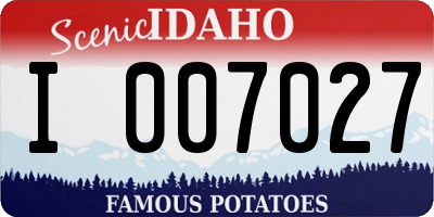 ID license plate I007027