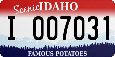 ID license plate I007031