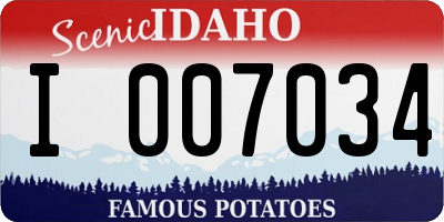 ID license plate I007034