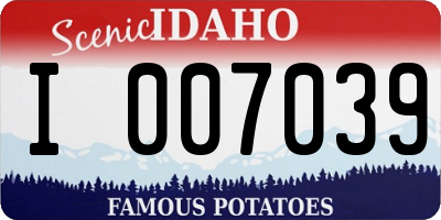 ID license plate I007039