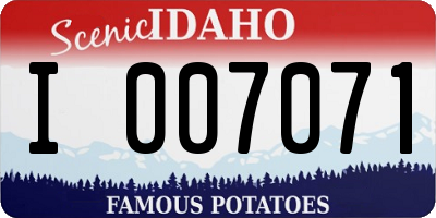 ID license plate I007071