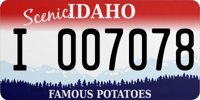ID license plate I007078